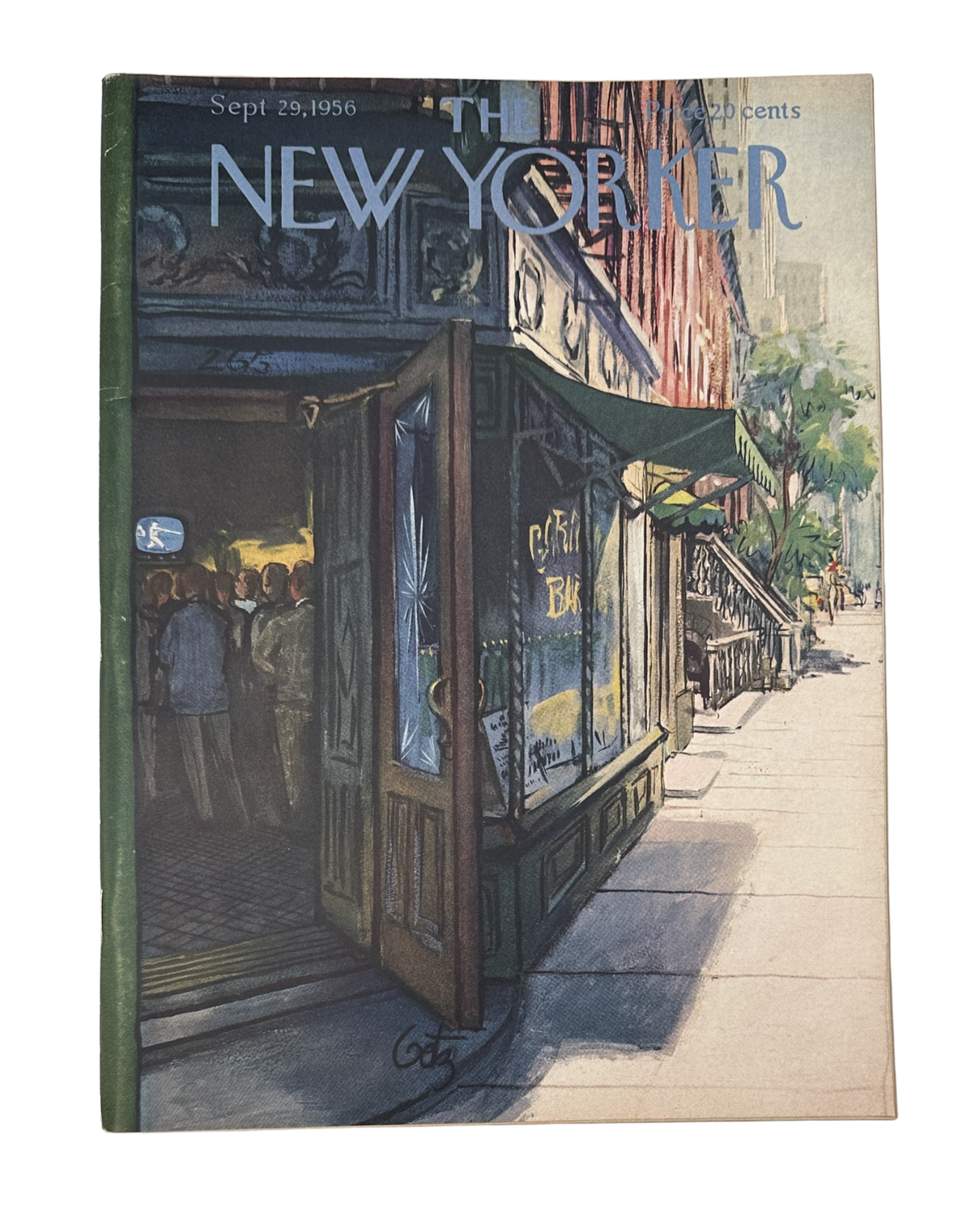 The New Yorker Magazine September 29, 1956 City Storefront Arthur Getz Cover VG