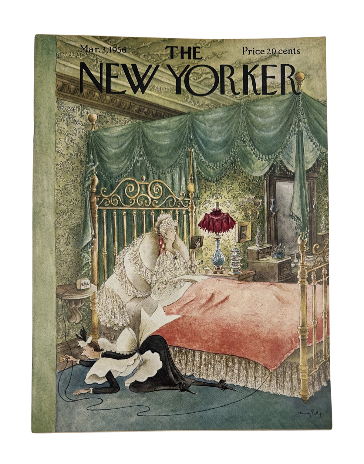 The New Yorker Magazine March 3, 1956 Bedroom Telephone Mary Petty Cover VG