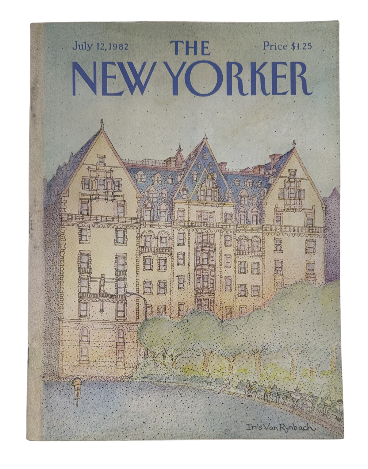 The New Yorker Magazine July 12, 1982 Grand Hotel Park Iris Van Rynbach Cover featuring an illustrated grand hotel building and The New Yorker masthead.