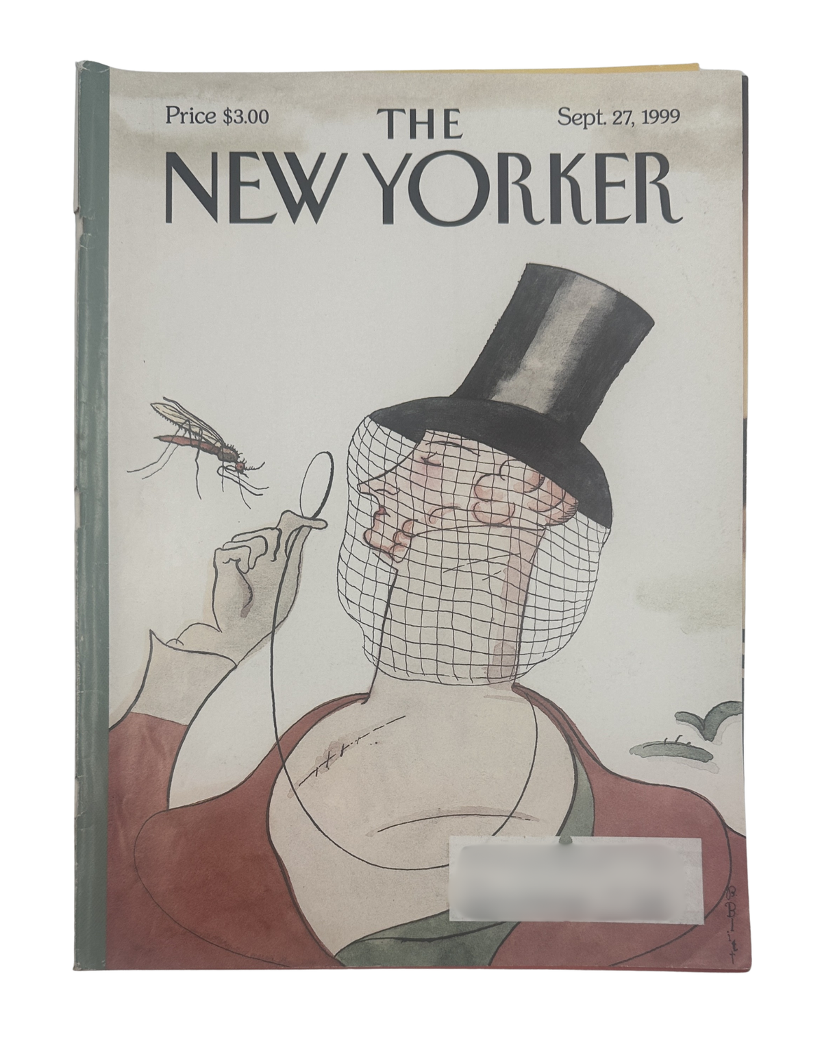 The New Yorker Magazine September 27, 1999 Mosquito Veil Barry Blitt Cover VG, featuring the illustrated mosquito veil cover design and magazine title