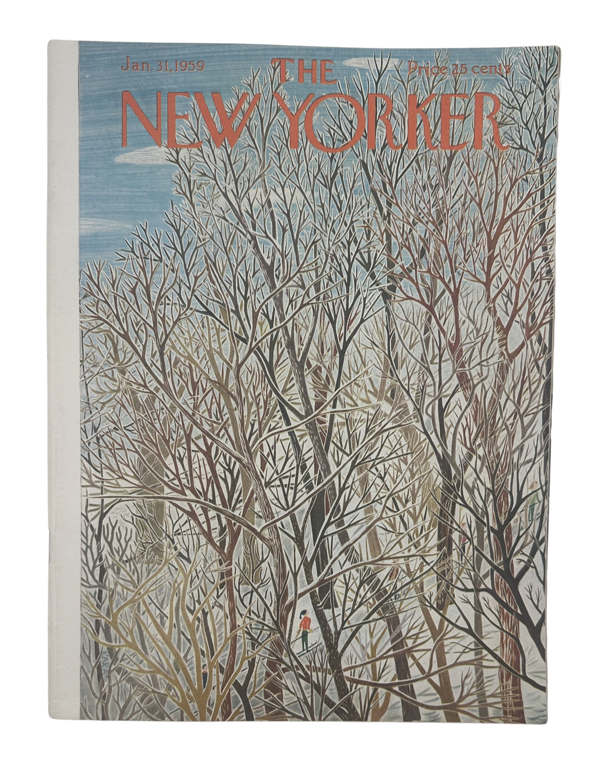The New Yorker Magazine January 31, 1959 Winter Trees Snow Ilonka Karasz Cover VG