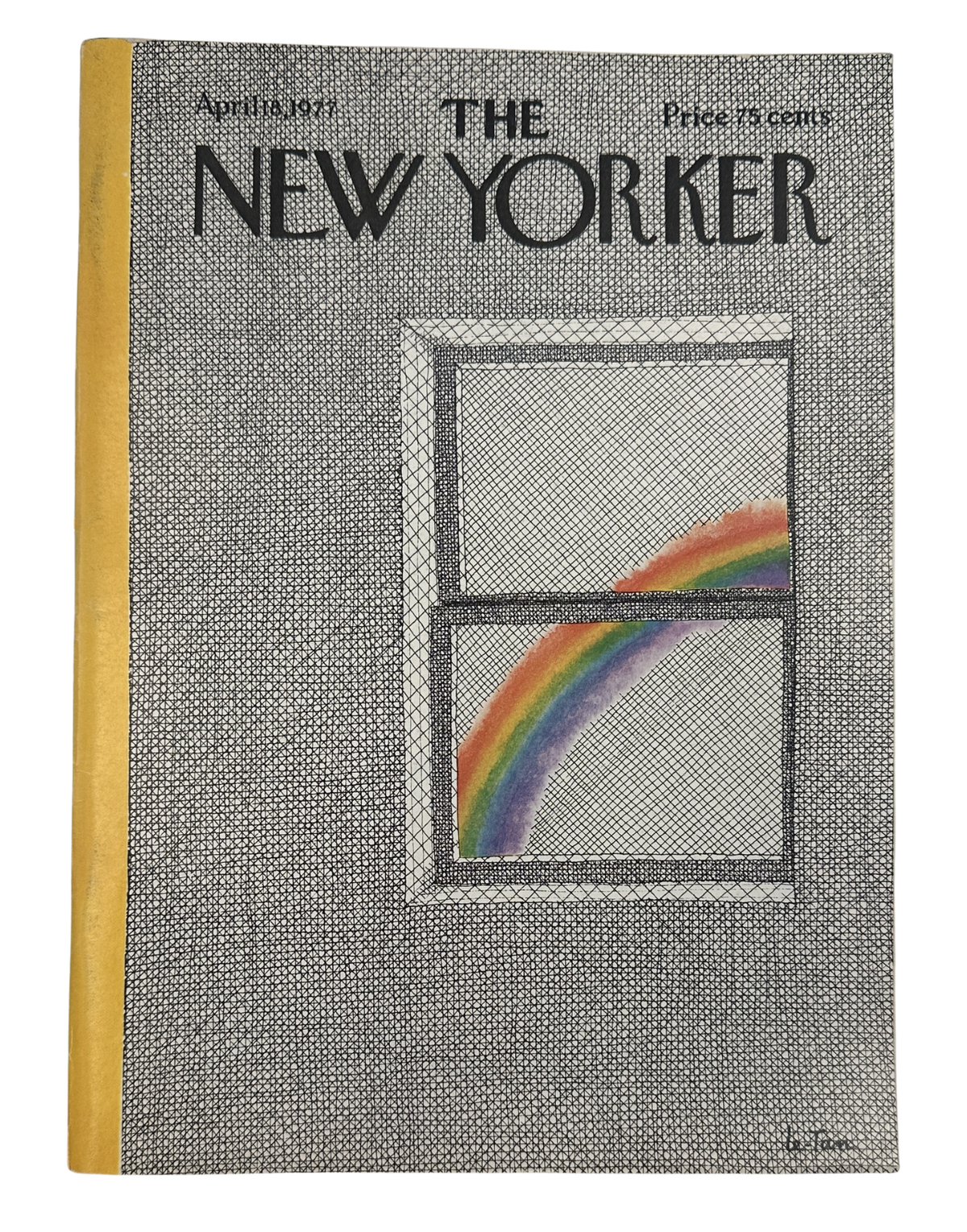 The New Yorker Magazine April 18, 1977 Rainbow Window Pierre Le-Tan Cover VG, front cover featuring a colorful rainbow through a window illustration
