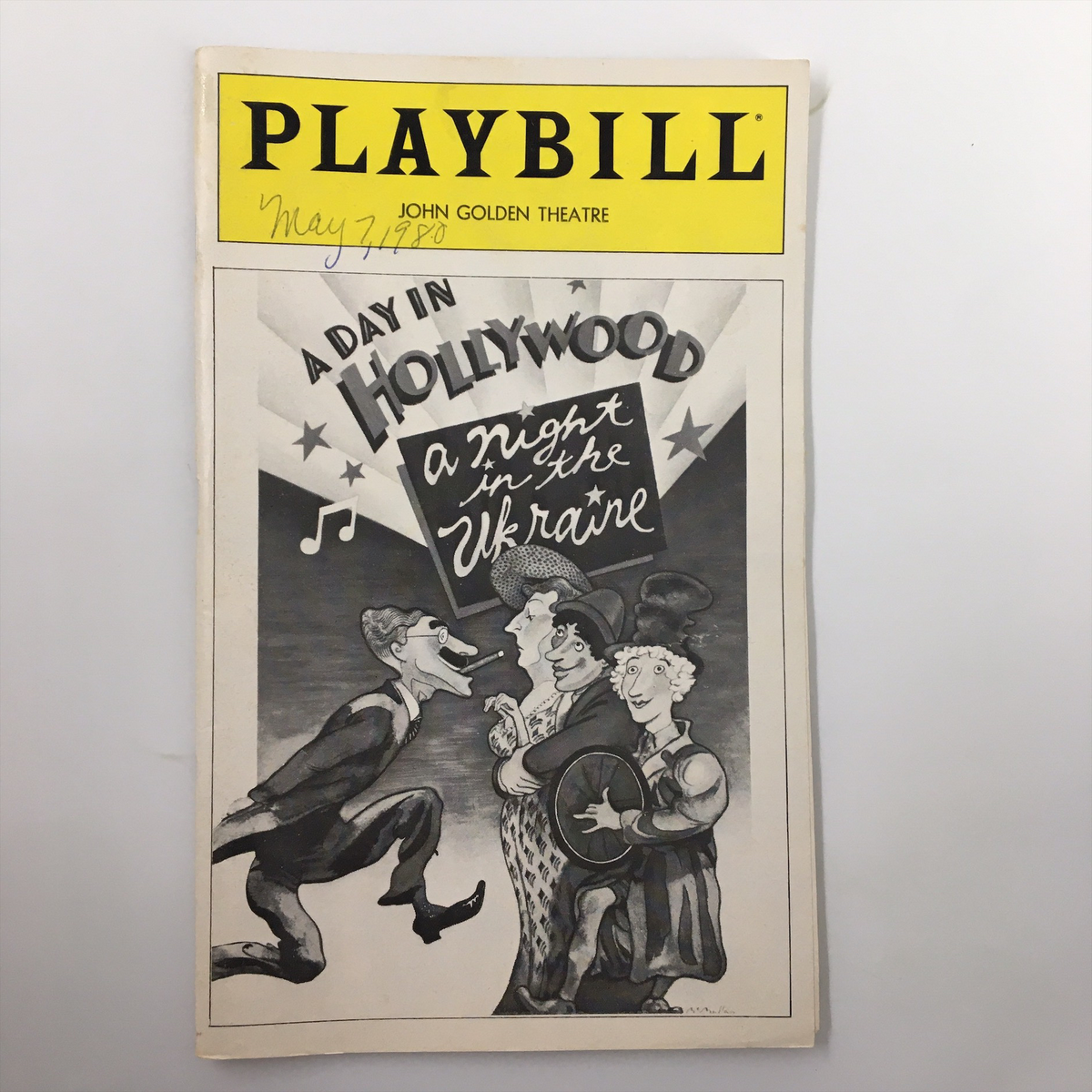 1980 Playbill for A Day in Hollywood A Night in the Ukraine at John Golden Theatre featuring cover illustration.