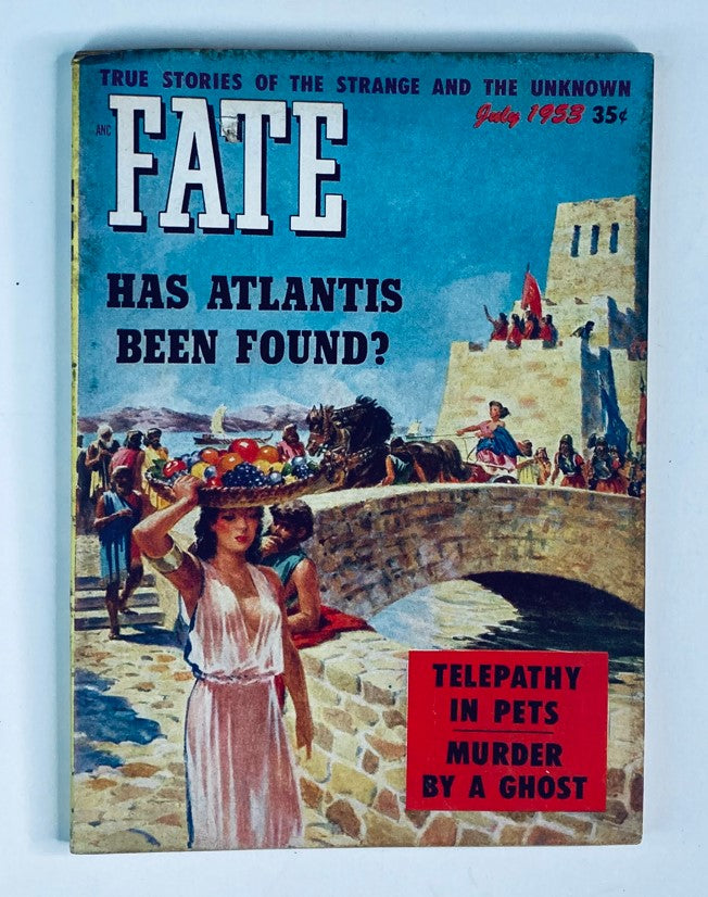 VTG Fate Magazine July 1953 Vol 6 No. 7 cover featuring the question 'Has Atlantis Been Found?', displaying colorful graphics typical of vintage publications.