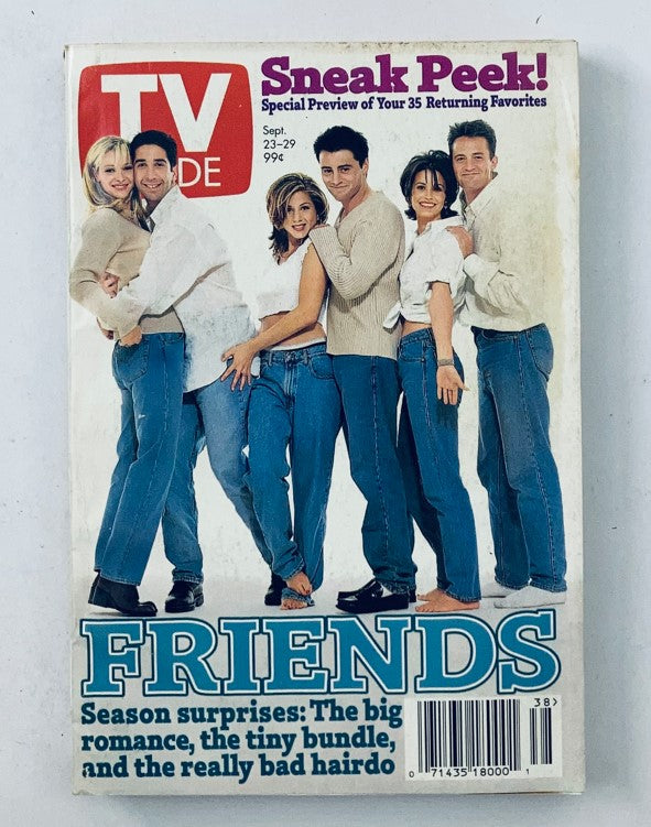 TV Guide Magazine September 23, 1995 featuring the cast of Friends. The cover shows the iconic characters posing together, promoting the new season and series updates.