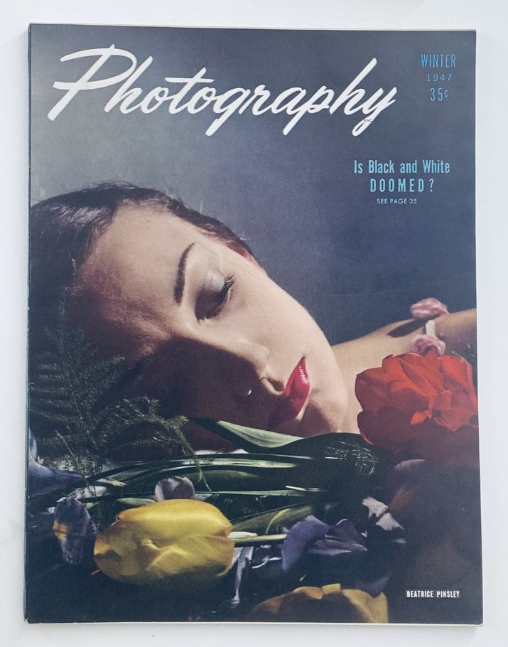 VTG Photography Magazine Winter 1947 Vol 1 #2 cover featuring a model with flowers, showcasing mid-20th century photography aesthetics.