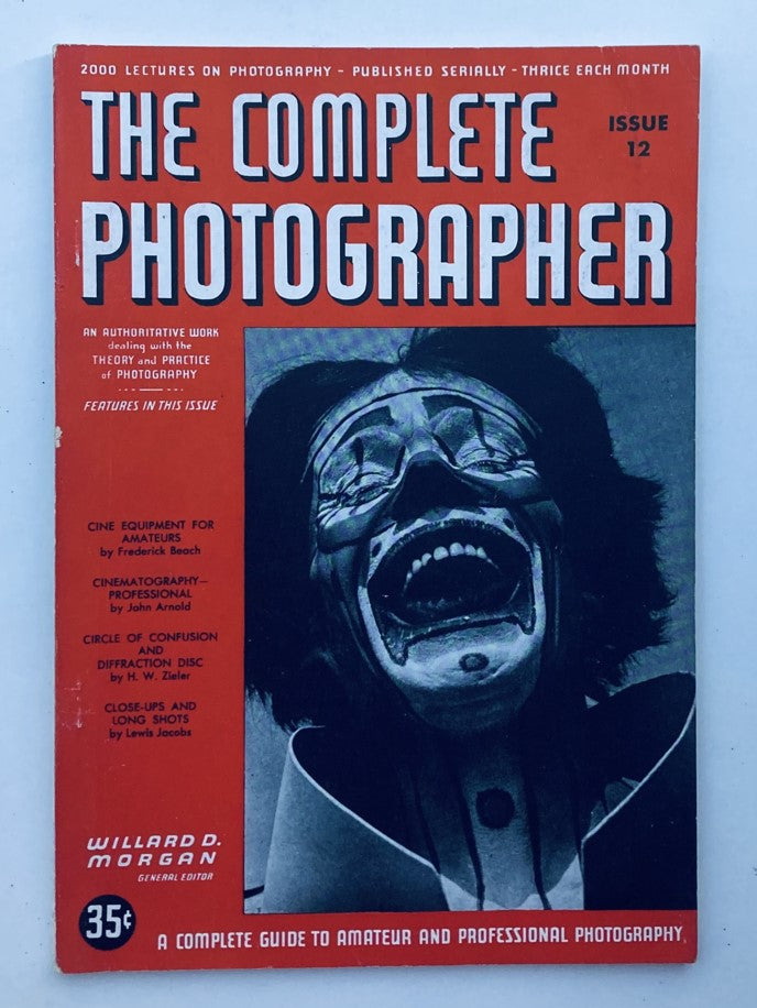 Cover of The Complete Photographer Magazine January 10, 1942 showcasing a striking image and featuring articles on photography techniques, close-ups, and long shots.