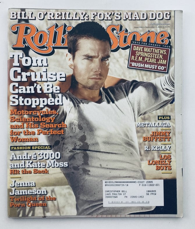 Rolling Stone Magazine September 2 2004 Issue 956 featuring Tom Cruise on the cover with the headline 'Can't Be Stopped', showcasing his cultural impact and popularity in the early 2000s.
