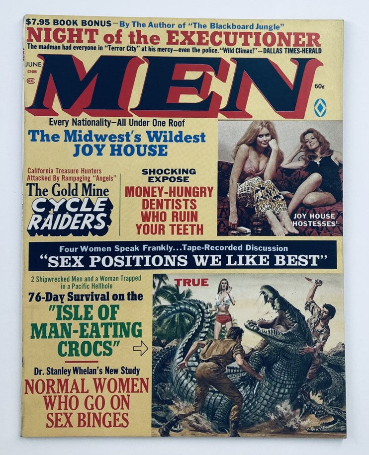 Cover of VTG Men Magazine June 1971 Vol 20 #6 featuring 'The Gold Mine Cycle Raiders'. The cover showcases bold graphics and intriguing headlines related to adventure and lifestyle, embodying the early 1970s culture.