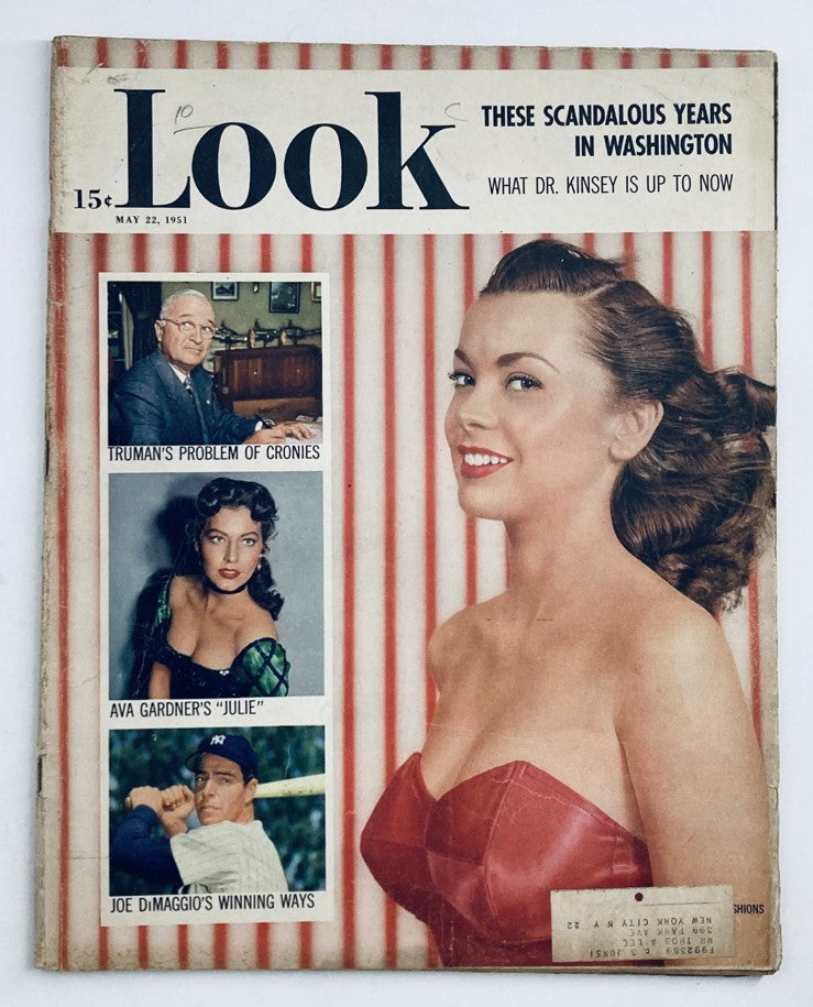Cover of VTG Look Magazine May 22 1951 featuring Harry S. Truman and Ava Gardner, showcasing a vintage design with articles on historical events.