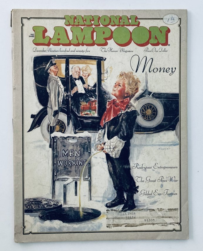 Cover of Vintage National Lampoon Magazine December 1975 Vol 1 No 69, featuring humorous artwork related to entrepreneurs, showcasing a playful and nostalgic theme.