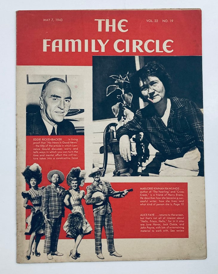 Vintage The Family Circle Magazine May 7 1943 Eddie Rickenbacker No Label
