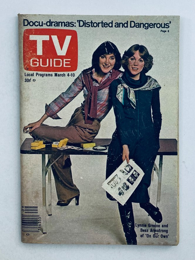 TV Guide Magazine March 4 1978 featuring Lynnie Greene and Bess Armstrong, showcasing local programs and docu-dramas, highlighting 'Distorted and Dangerous'