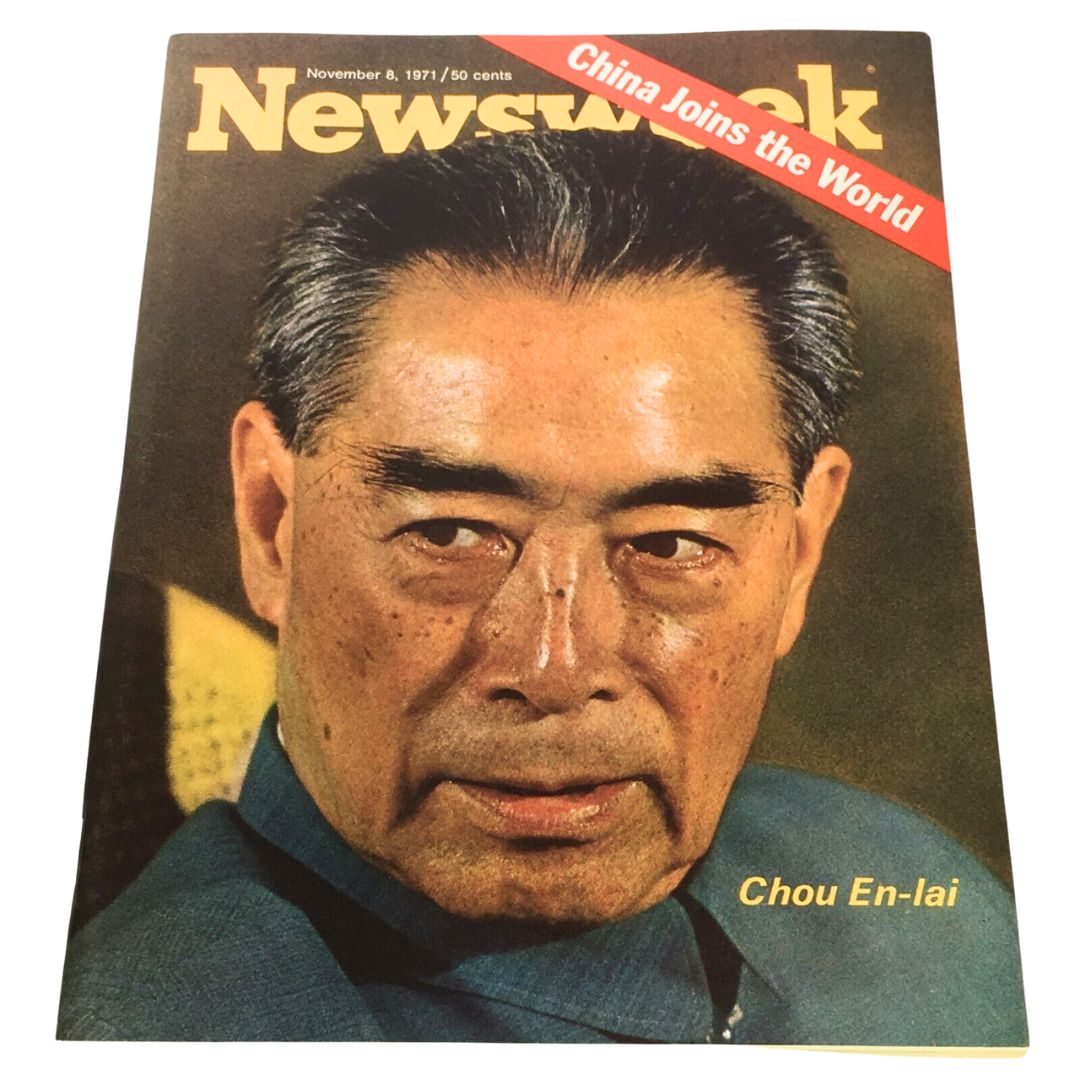 Cover of Newsweek Magazine, November 8, 1971, featuring Chou En-Lai, newsstand edition, no label.