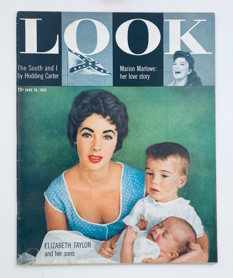 Cover of Look Magazine, June 28, 1955, Vol. 19, No. 13, featuring Elizabeth Taylor, no label