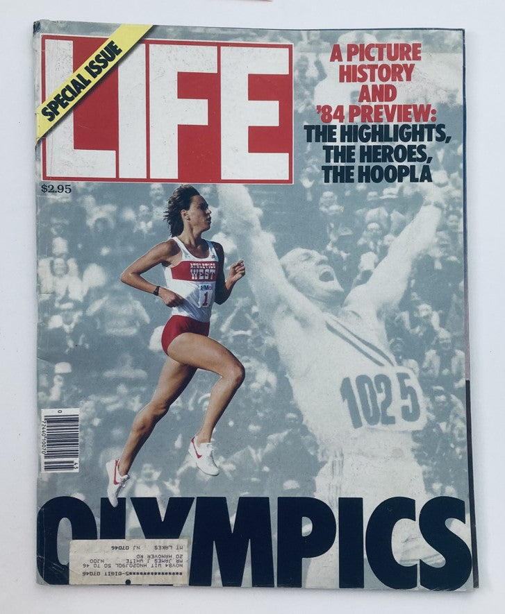 Cover of Life Magazine Summer 1984 Vol 7 No. 7 featuring the Olympics, with an athlete in motion and the headline highlighting a picture history and preview of the 1984 Games.