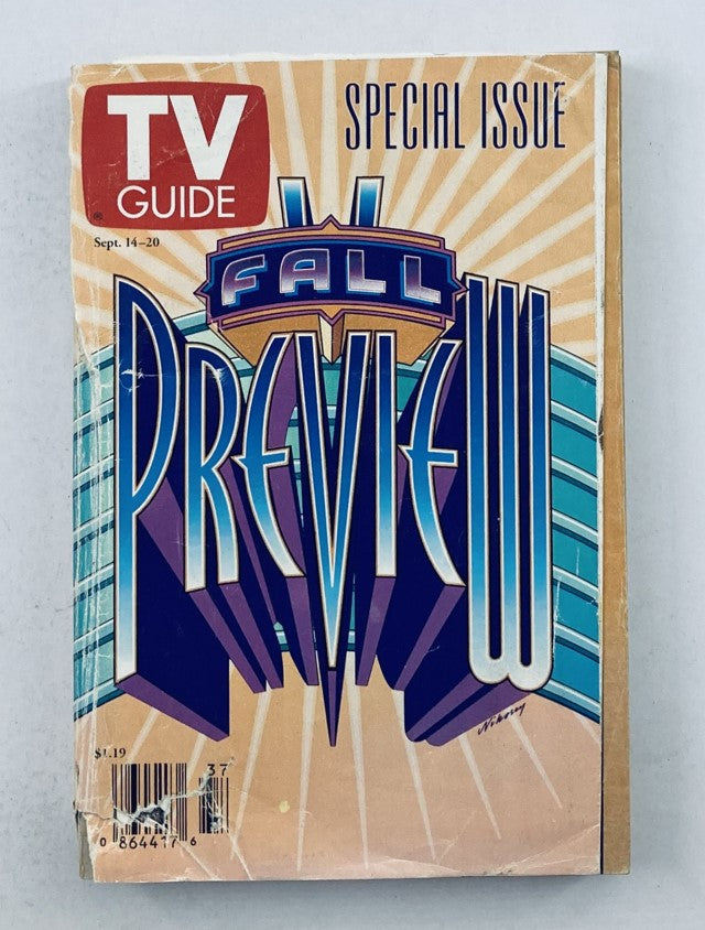 TV Guide Magazine September 14 1996 Fall Preview San Diego Edition cover showcasing the title 'Fall Preview' in bold and vibrant design, with the TV Guide logo prominent.