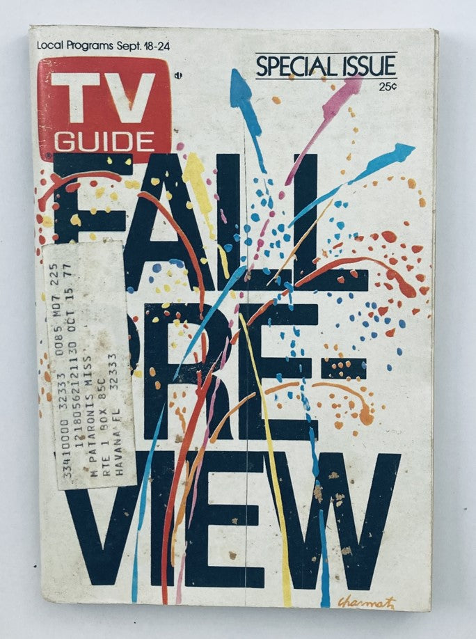 Cover of TV Guide Magazine September 18 1976 #1225 Fall Preview Issue Oregon State Ed. featuring colorful graphics and text highlights.