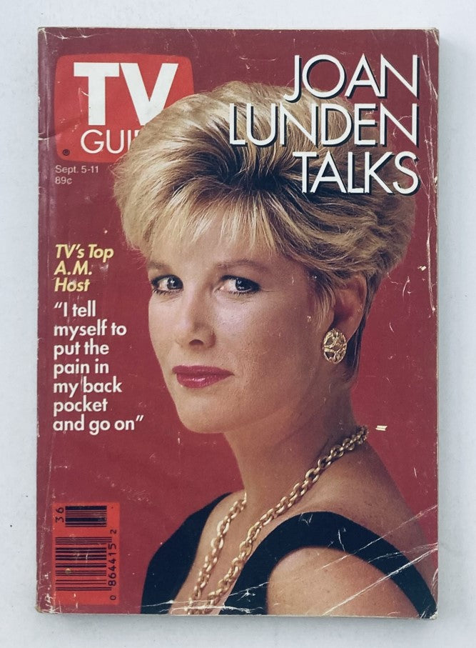 TV Guide Magazine cover featuring Joan Lunden from September 5, 1992, highlighting her interview and television host role with the quote about perseverance.