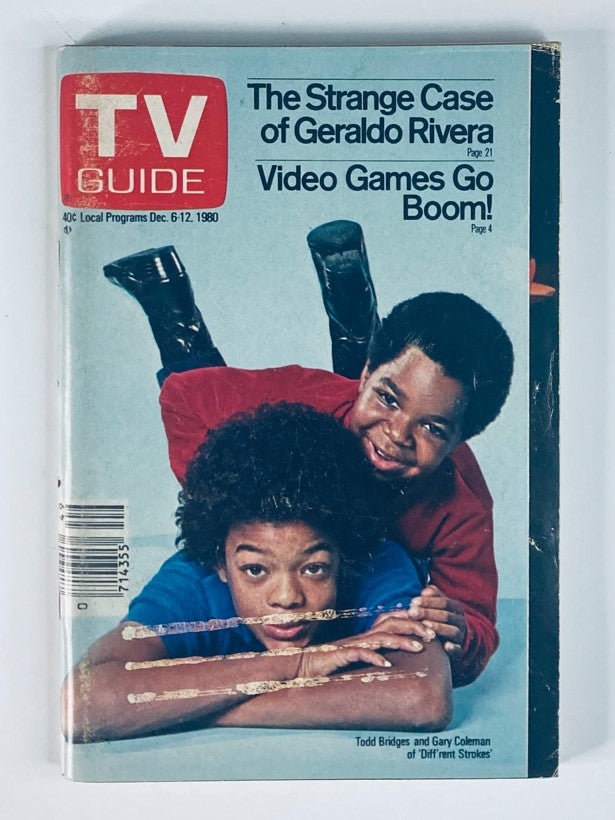 TV Guide Magazine December 6, 1980 issue featuring Todd Bridges and Gary Coleman on the cover, highlighting key program topics of the era.