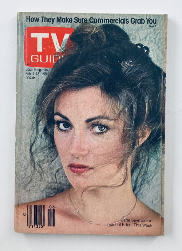 Cover of TV Guide Magazine February 7, 1981 featuring actress Jane Seymour, highlighting the television landscape and pop culture of the early 1980s.