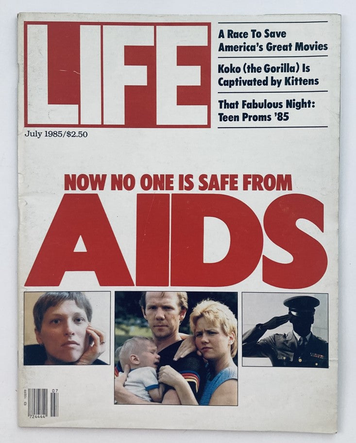 Cover of VTG Life Magazine July 1985 Vol 8 No. 8 featuring Koko the Gorilla, with headlines discussing AIDS and pop culture.