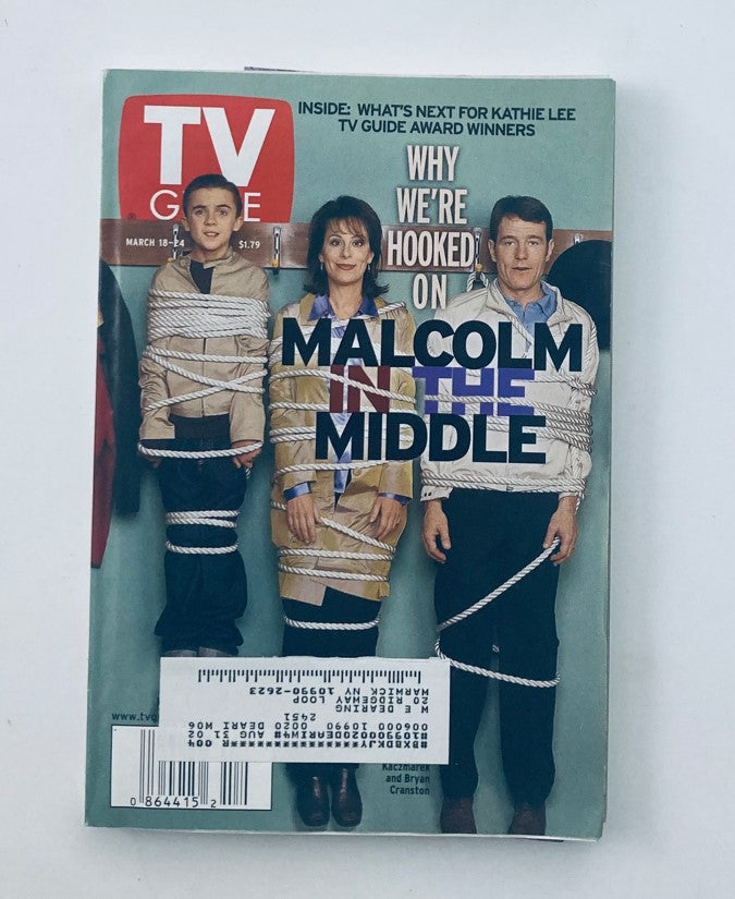 Cover of TV Guide Magazine, March 18, 2000, featuring cast of Malcolm in the Middle in comedic poses, capturing the essence of classic early 2000s sitcoms.