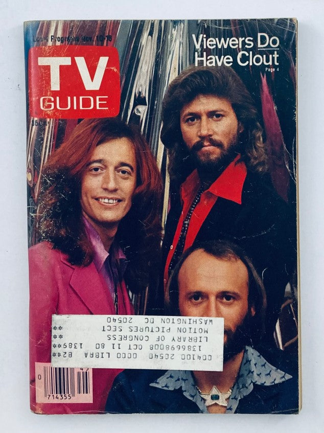TV Guide Magazine November 10 1979 Cover featuring the Bee Gees, showcasing the vibrant style and design of the late 1970s.