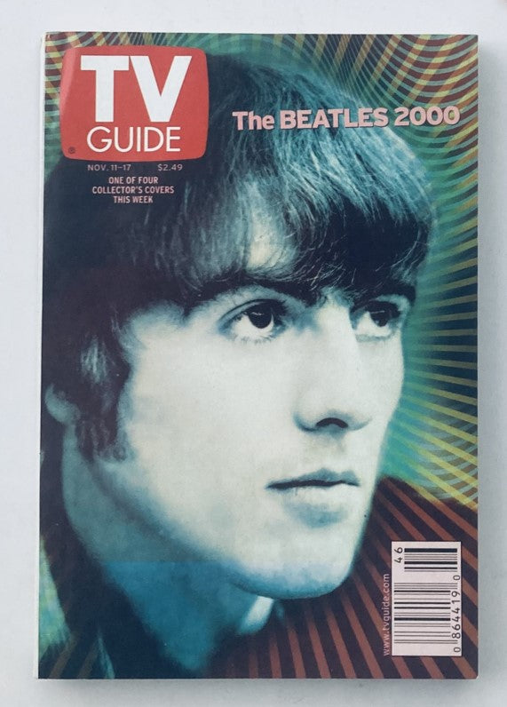 Cover of TV Guide Magazine November 11 2000 featuring George Harrison, part of a special Beatles edition.