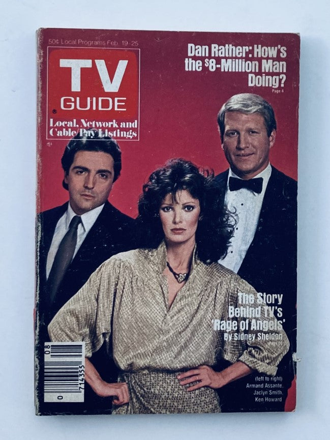 TV Guide Magazine February 19 1983 featuring Jaclyn Smith on the cover, alongside Armand Assante and Ken Howard, showcasing nostalgic television history from the early 1980s.