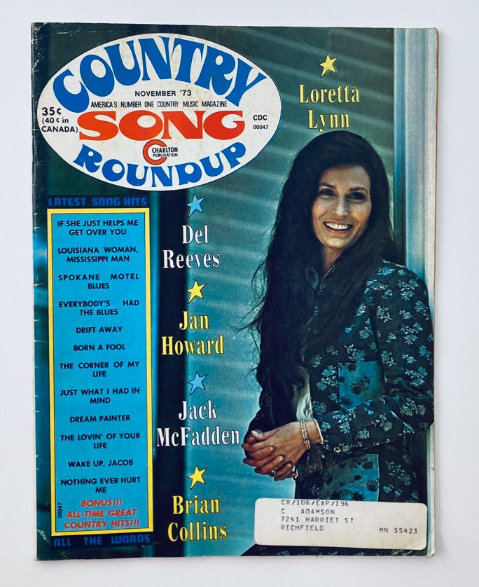 Vintage Country Song Roundup Magazine November 1973 Loretta Lynn and Del Reeves