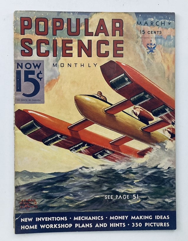 Vintage Popular Science Monthly Magazine March 1934 Firefly Light Bulb No Label
