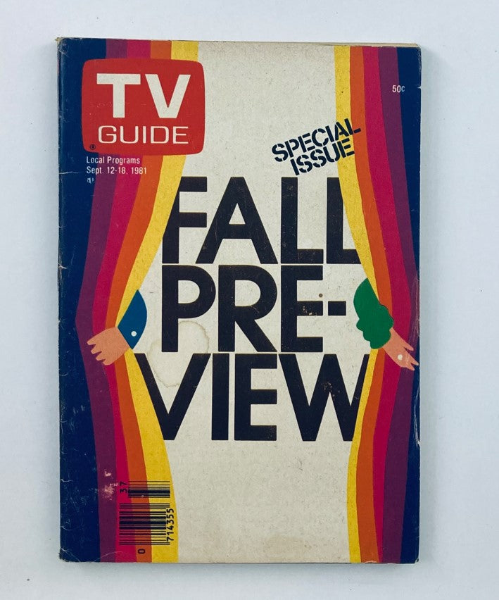 TV Guide Magazine September 12 1981 Fall Preview Nashville Ed. featuring colorful cover design with the title 'FALL PREVIEW' prominently displayed.