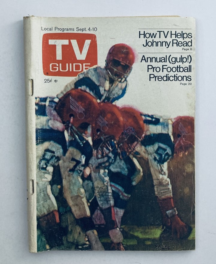 TV Guide Magazine September 4 1976 Pro Football WA-Baltimore Ed. cover featuring football players in action.