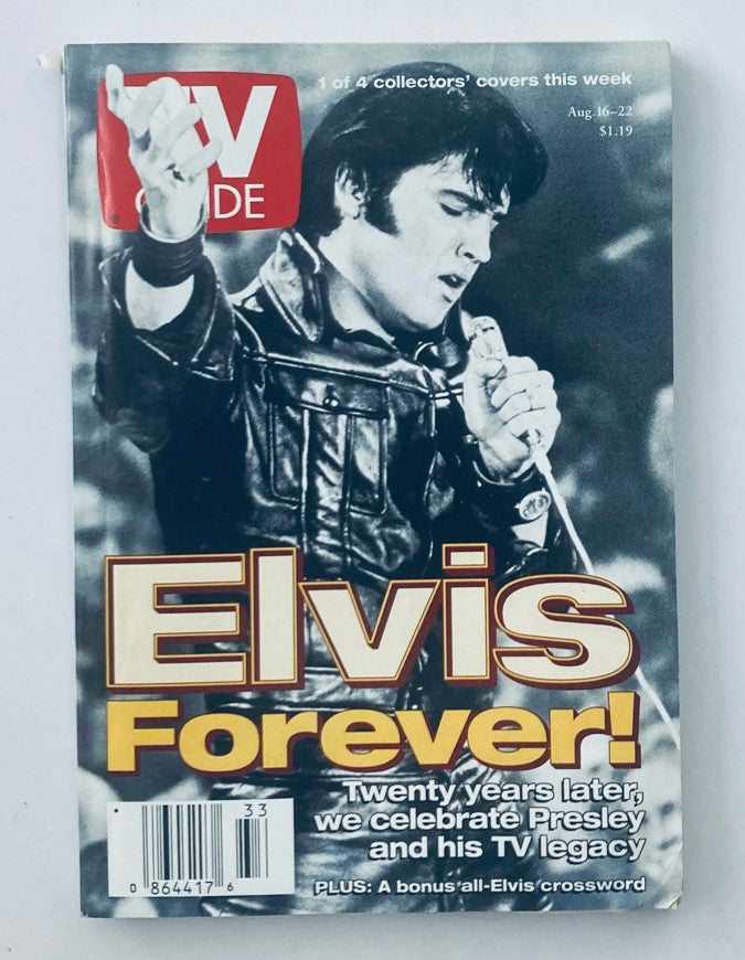 TV Guide Magazine August 16 1997 featuring Elvis Presley on the cover, highlighting the tribute 'Elvis Forever!' with a photo of Elvis performing.
