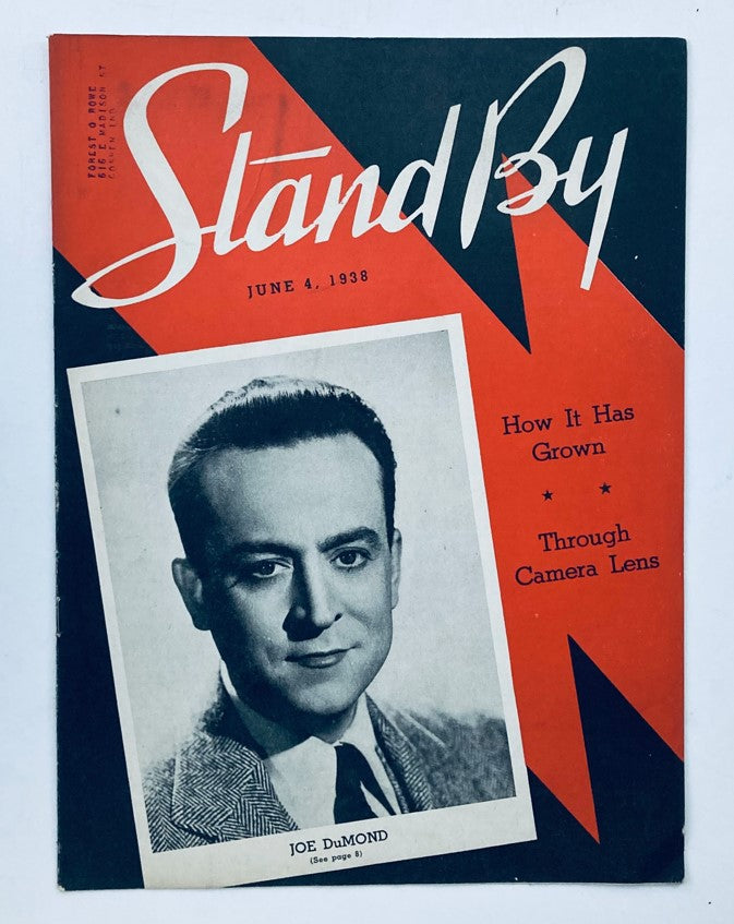 Cover of VTG Stand By Magazine June 4, 1938 featuring Joe DuMond with a striking red and black design and the headline 'How It Has Grown'.
