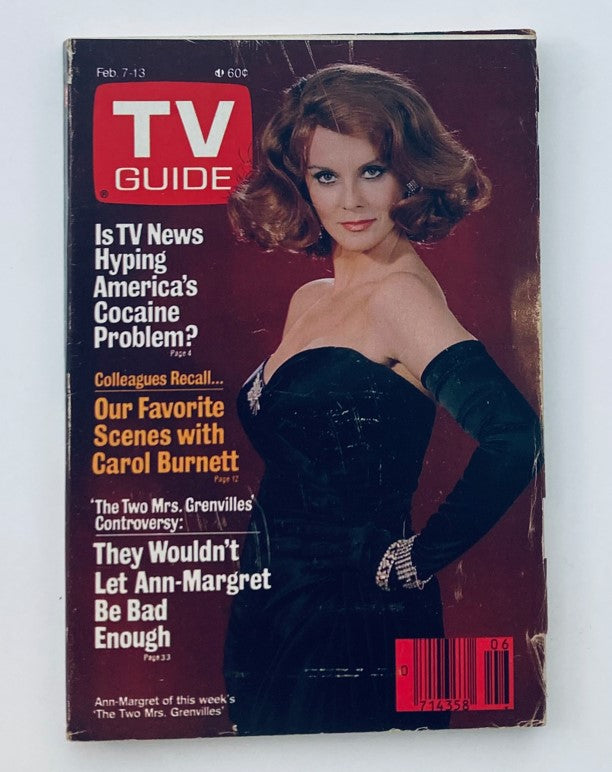 Cover of TV Guide Magazine dated February 7, 1987, featuring Ann-Margret, showcasing articles on American television issues and favorites with Carol Burnett.