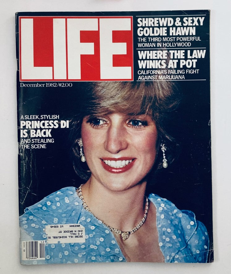 Life Magazine, December 1982 Vol 5 No. 12 featuring a stylish Princess Diana on the cover, showcasing her elegance and iconic fashion of the early 1980s.