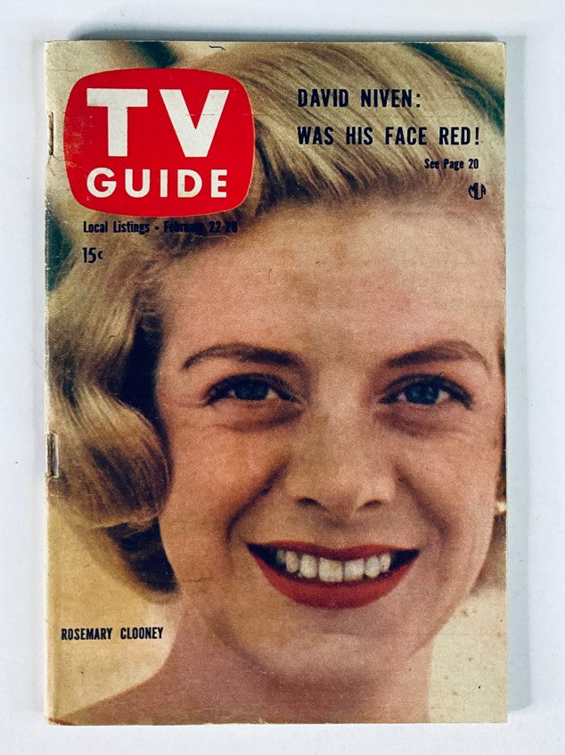 Cover of TV Guide Magazine February 22 1958 featuring Rosemary Clooney, showcasing classic mid-20th-century entertainment history.