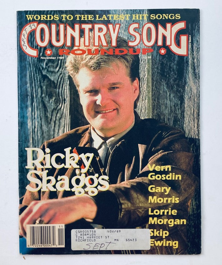 Vintage Country Song Roundup Magazine November 1989 Ricky Skaggs & Vern Gosdin
