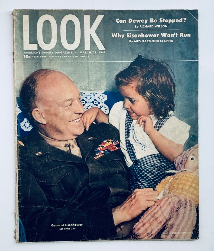 Vintage Look Magazine March 18 1947 Vol 11 No. 6 Dwight Eisenhower No Label