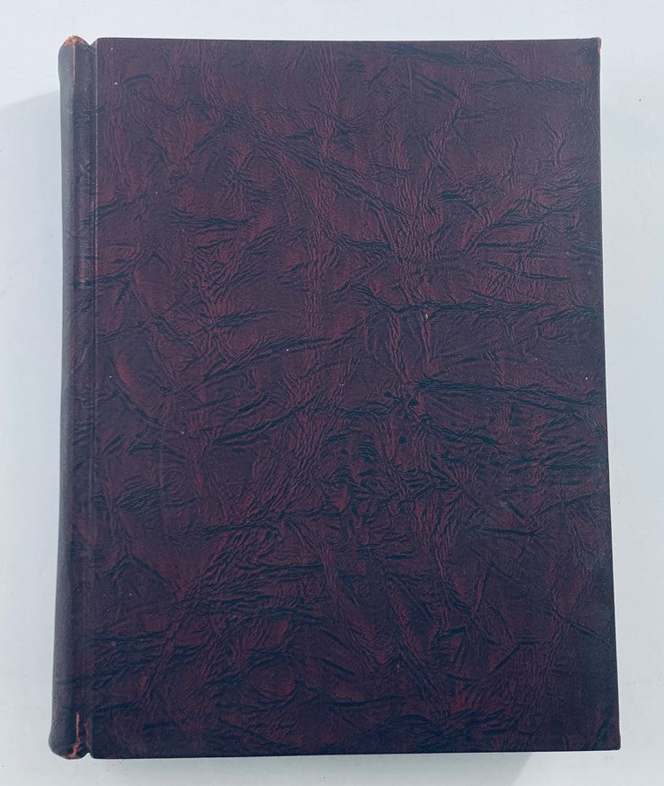 Front cover of the VTG 1937 Bound Life Magazine July - September Complete Weekly Issue, showcasing an intricate maroon texture.