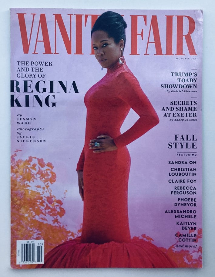 Vanity Fair Magazine October 2021 No. 732 featuring Regina King on the cover, showcasing her in a striking red dress against a colorful background.