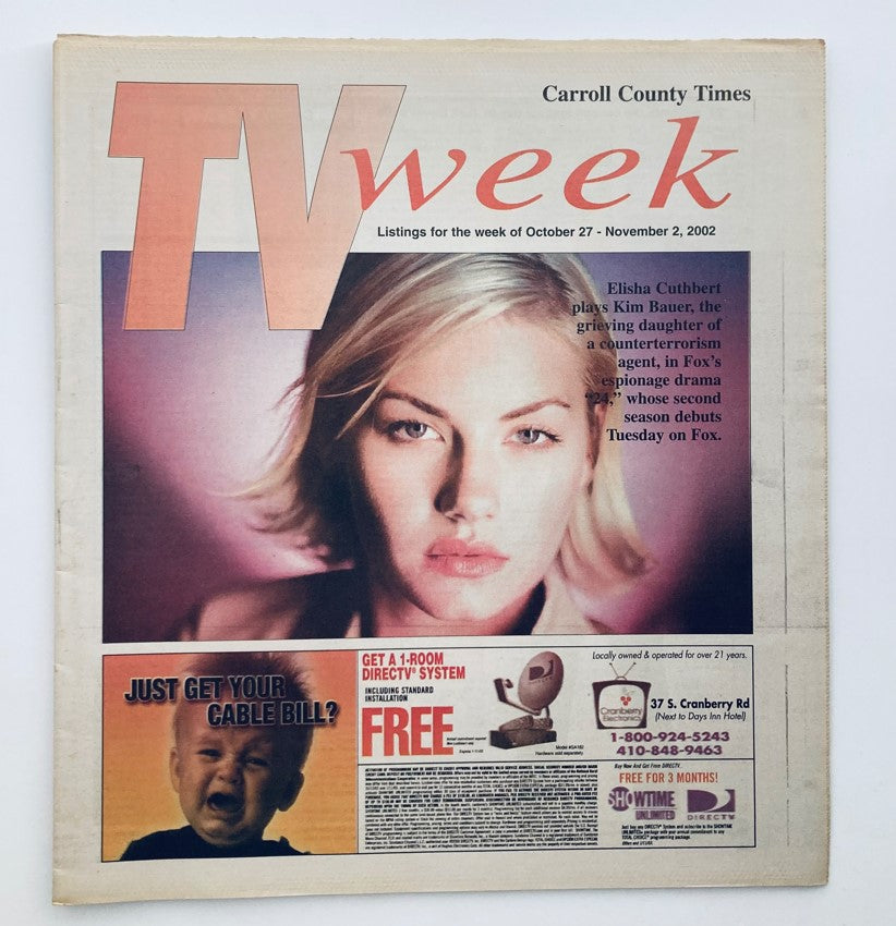 TV Week Magazine October 27 2002 featuring Elisha Cuthbert on the cover, promoting the espionage drama 24.
