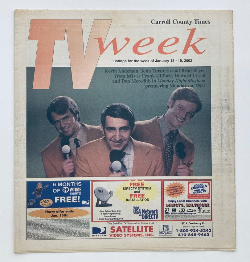 TV Week Magazine cover featuring Kevin, John Turturro, and Brad Beyer, January 13, 2002.