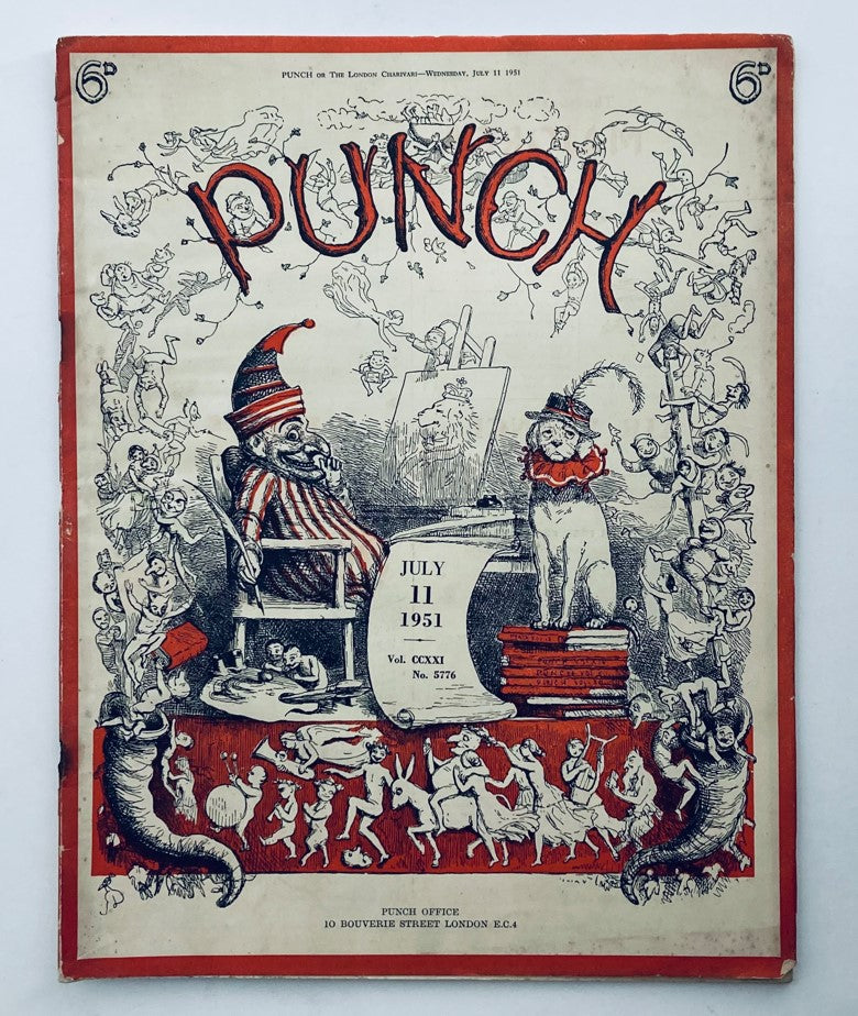 Cover of Punch Magazine July 19, 1951, Volume 221, No. 5776 showcasing vintage cartoon artwork and humor post-WWII.
