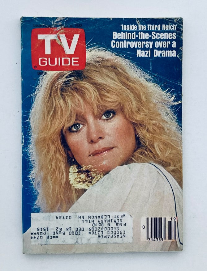 Cover of TV Guide Magazine from May 8, 1982, featuring Goldie Hawn, showcasing a significant television history item in pristine condition for collectors.