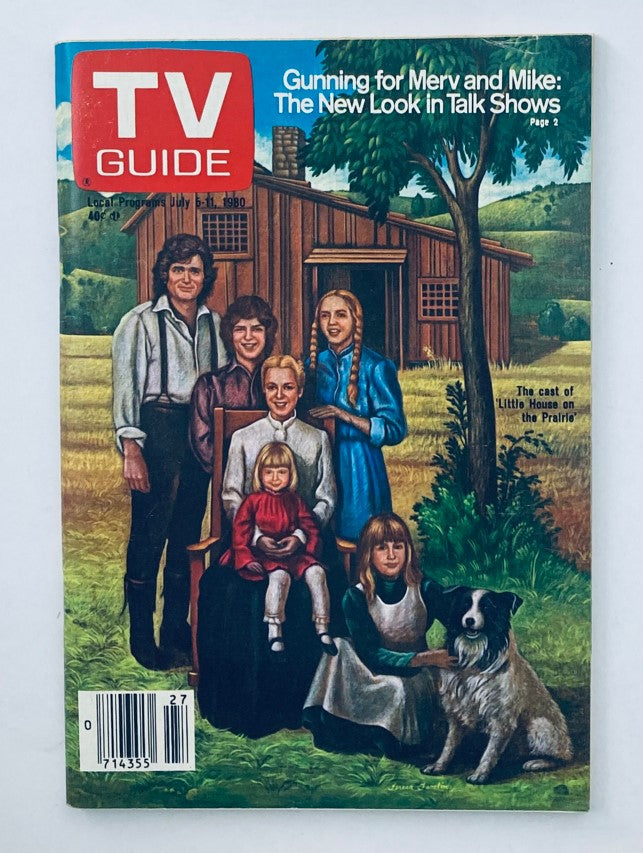 TV Guide Magazine July 6 1980 featuring the cast of Little House on the Prairie, showcasing the iconic family in front of a rural backdrop.