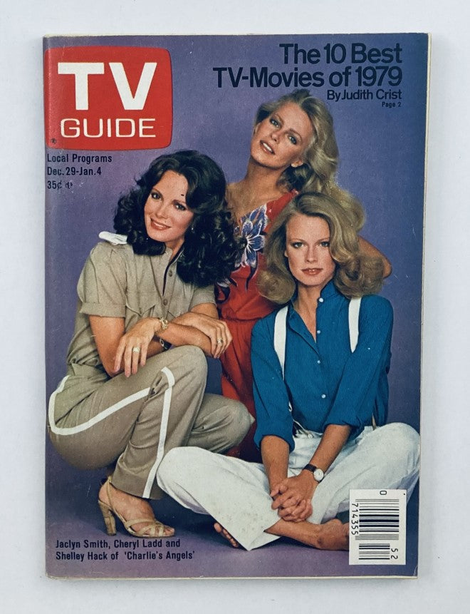 Cover of TV Guide Magazine December 29 1979 featuring Jaclyn Smith, Cheryl Ladd, and Shelley Hack from Charlie's Angels, highlighting The 10 Best TV-Movies of 1979.