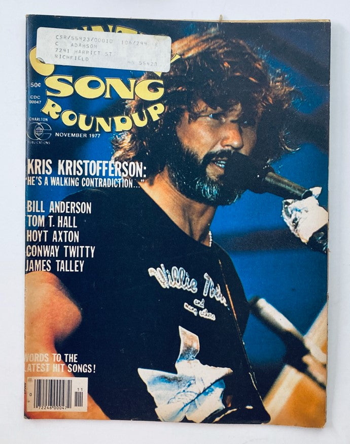 Vintage Country Song Roundup Magazine November 1977 Kris Kristofferson & Tom T. Hall